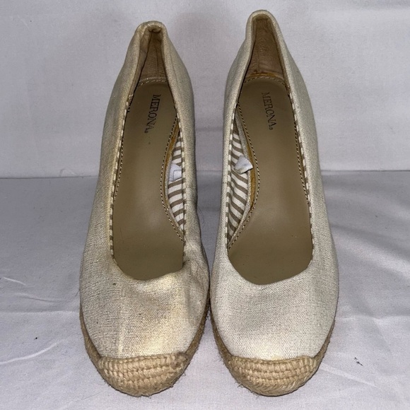 Merona Wedge Heel Penelope Neutral Comfortable Platforms Espadrille Tweed Wedges - Picture 1 of 7